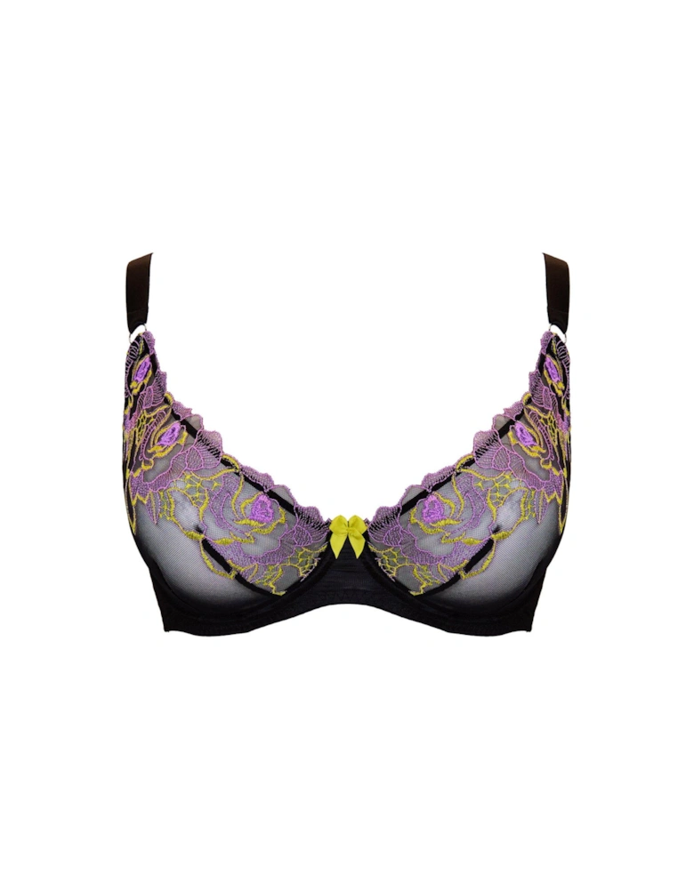 Stand Out Scooped Plunge Bra Black Multi