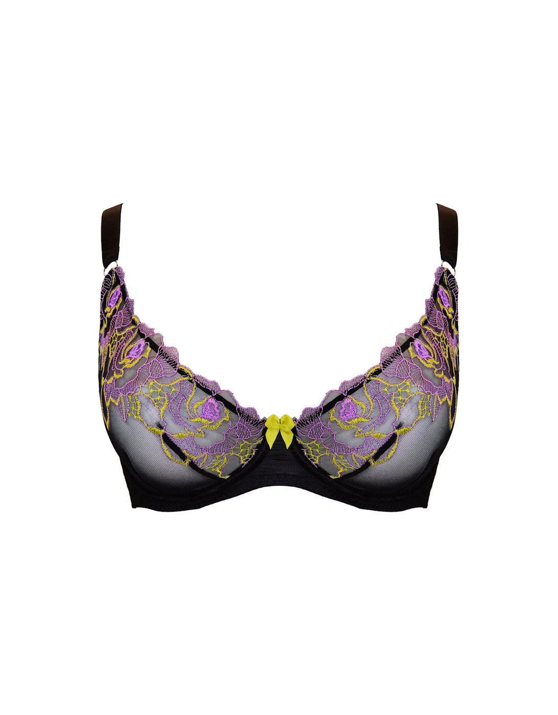 Stand Out Scooped Plunge Bra Black Multi