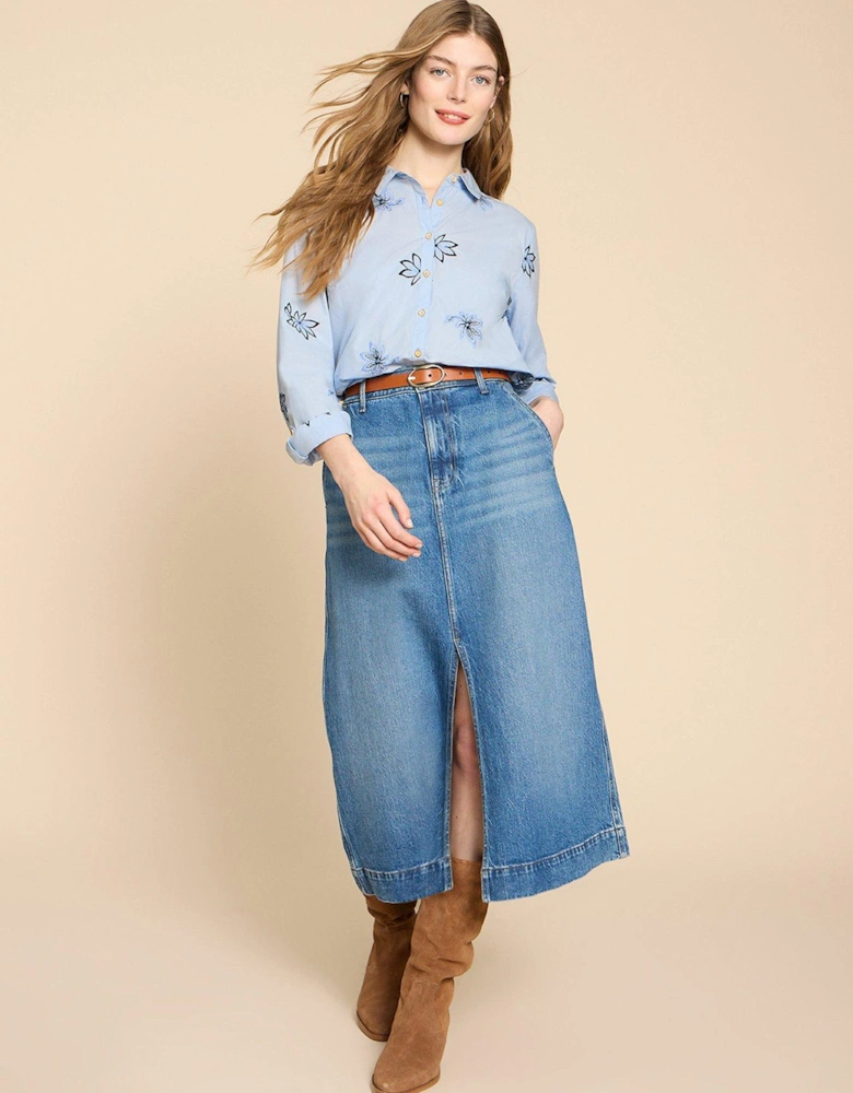 Sophie Embroidered Shirt - Blue