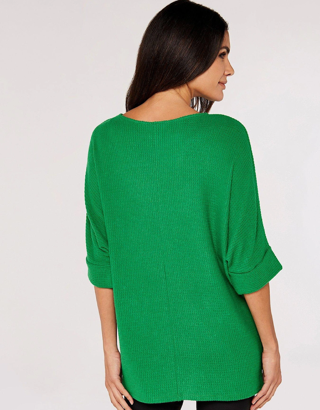 Brushed Waffle Knit Batwing Top