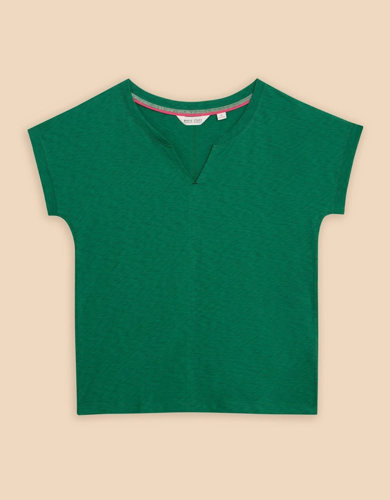 Nelly Notch Neck Tee - Green