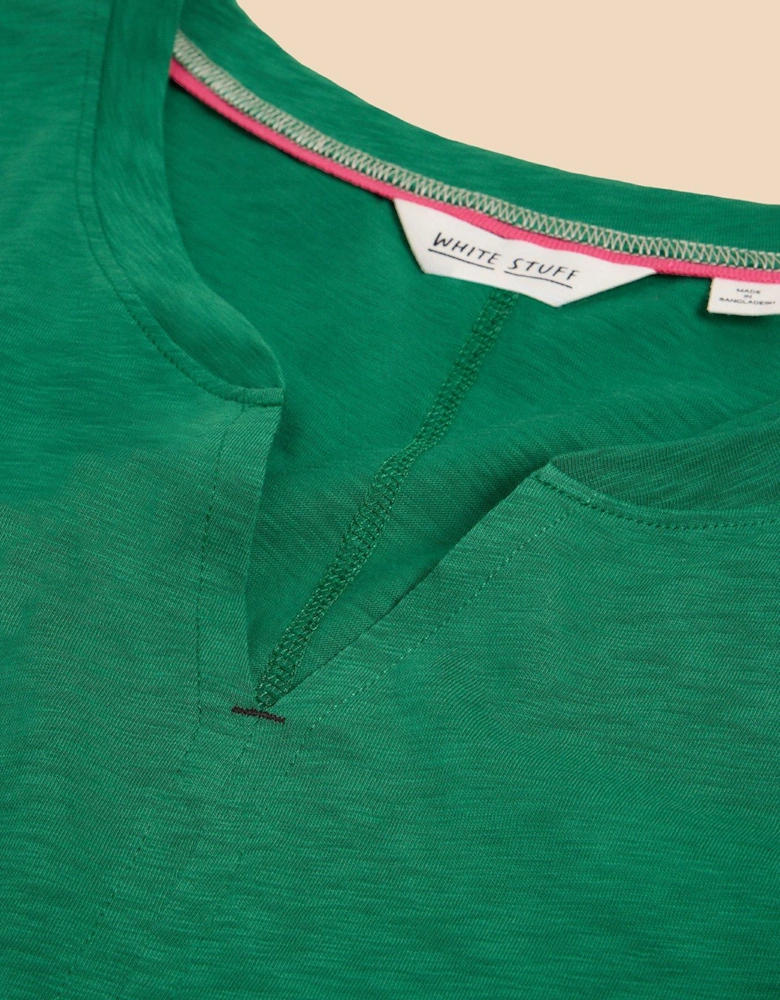 Nelly Notch Neck Tee - Green