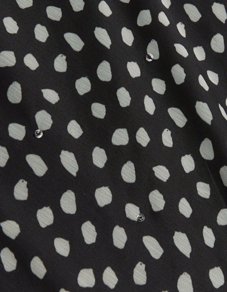 Asymmetric Ruffle Dress - Black