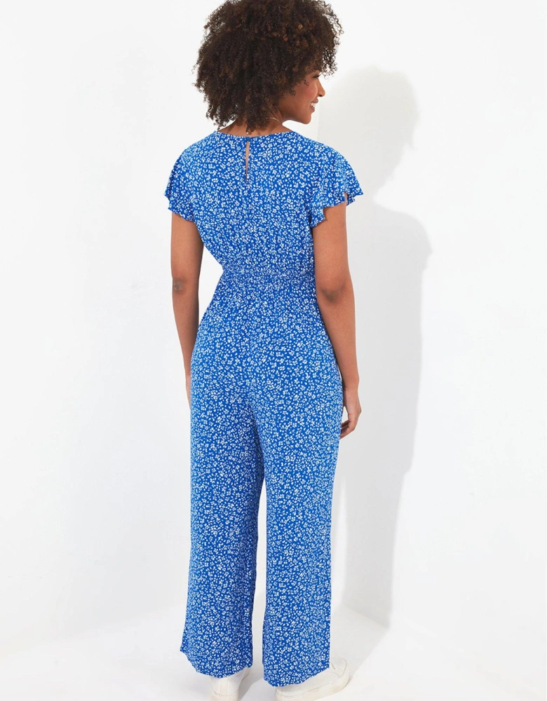 Printed Jumpsuit - Blue