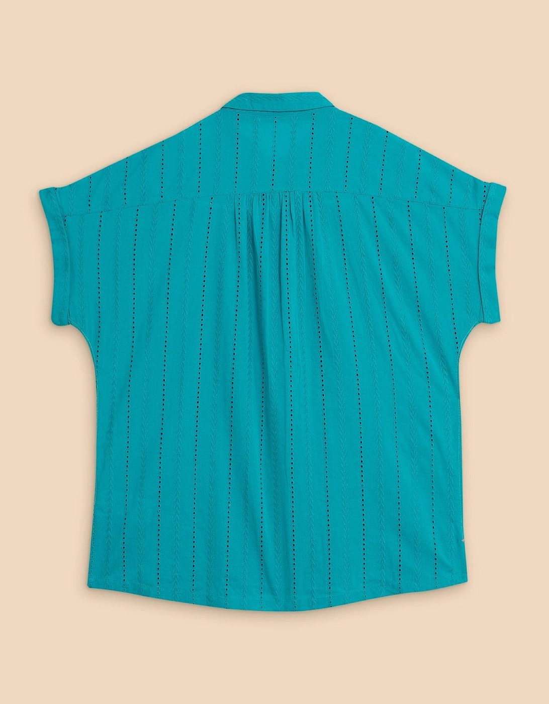 Ellie Cotton Broderie Shirt - Blue
