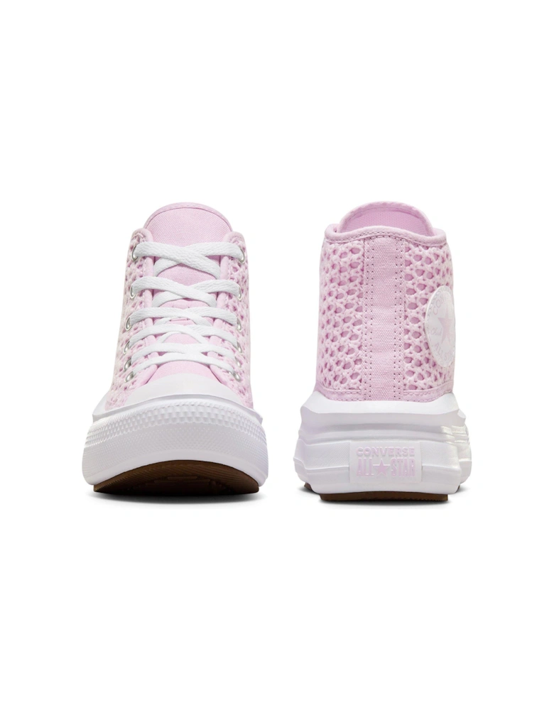 Kids Girls Move Festival High Tops Trainers - Lilac