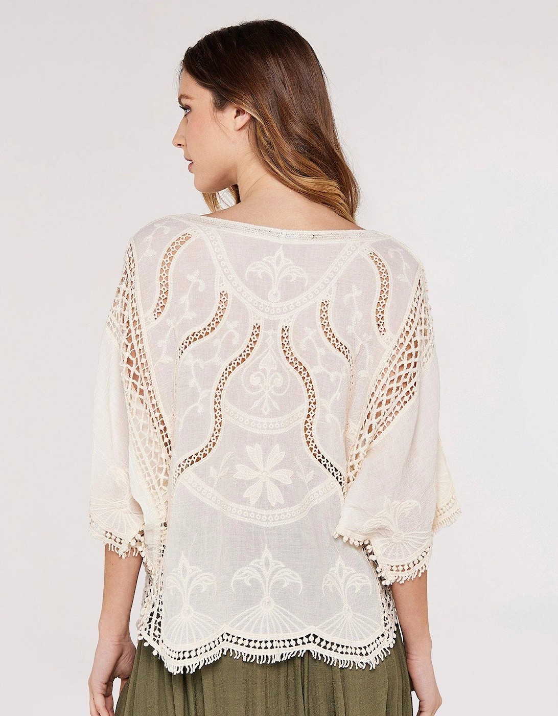 Embroidered Cotton Crochet Top