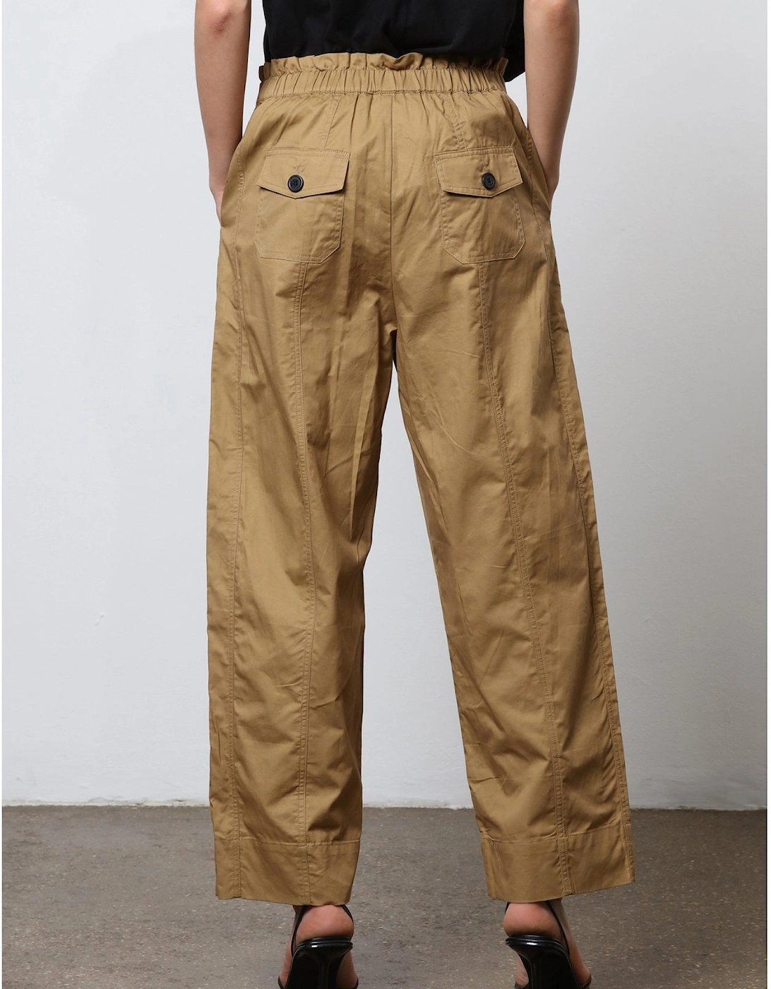 Wide Leg Cargo Trousers - Brown