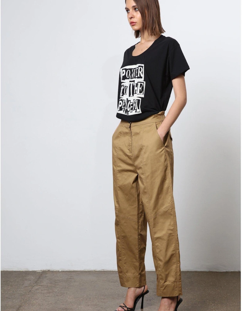 Wide Leg Cargo Trousers - Brown