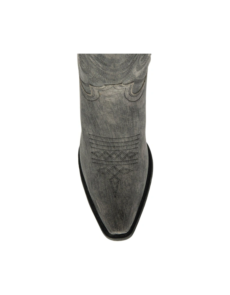 Western Calf Boot - Grey