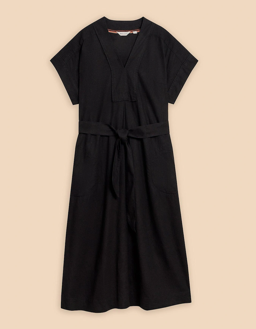Marianne Linen Blend Dress - Black