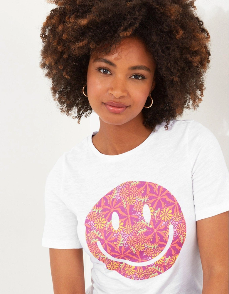 Smiley Graphic T-shirt - White