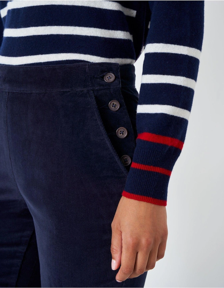 Cord Tapered Trousers - Dark Blue