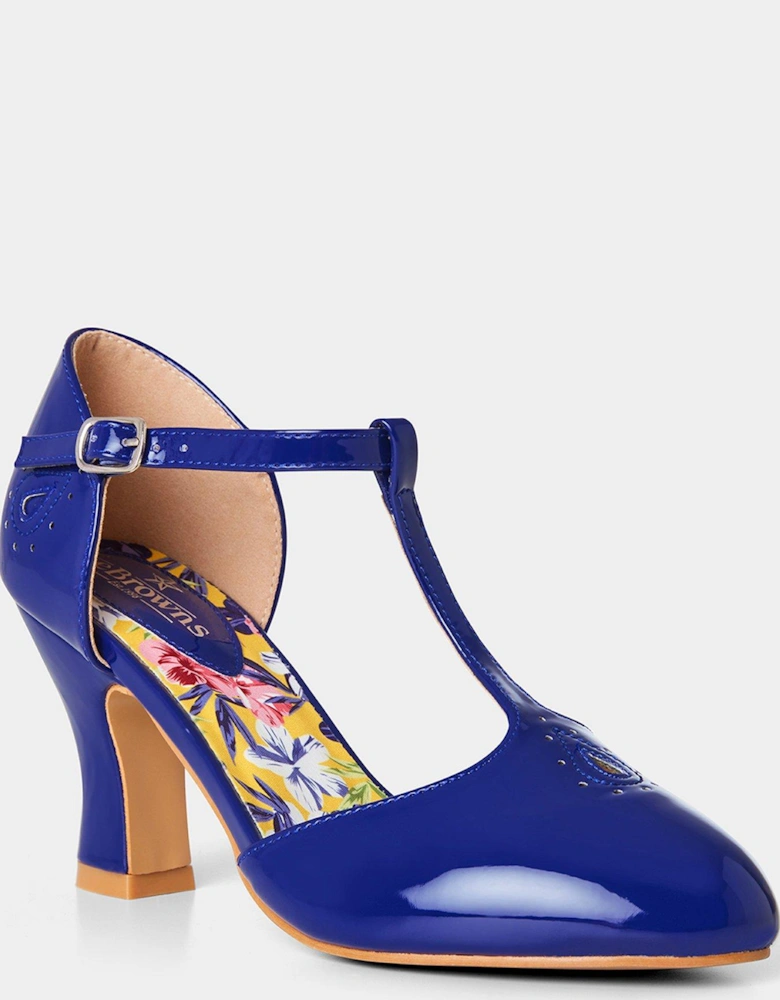Patent Strap Shoes - Navy