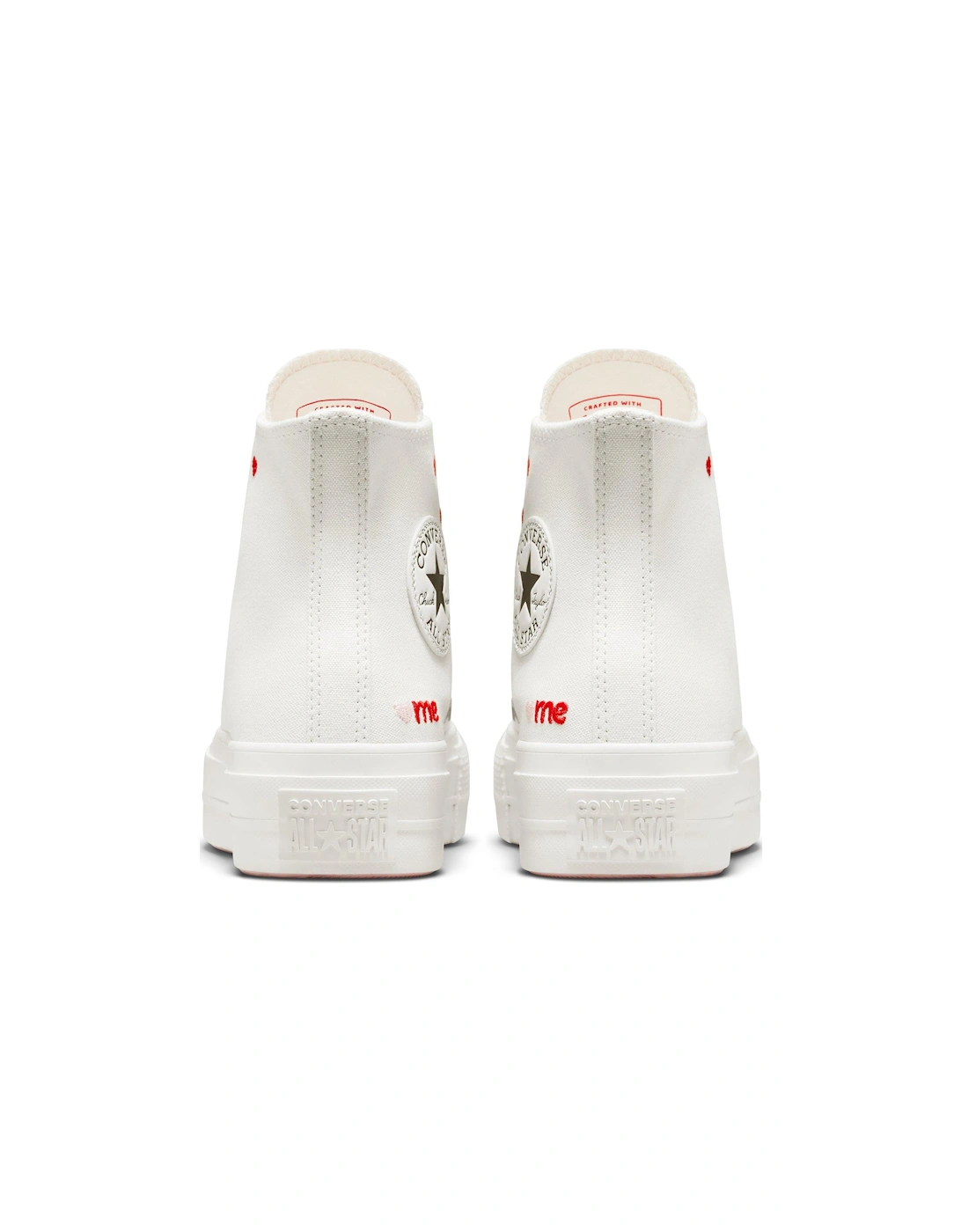 Chuck Taylor All Star Lift Hi Top Plimsolls - White/Red