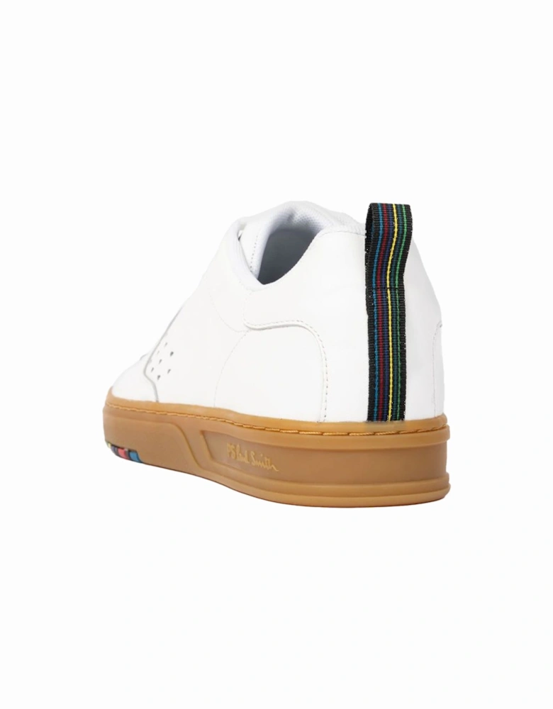 White Leather "Cosmo" Gum Sole Trainers, White