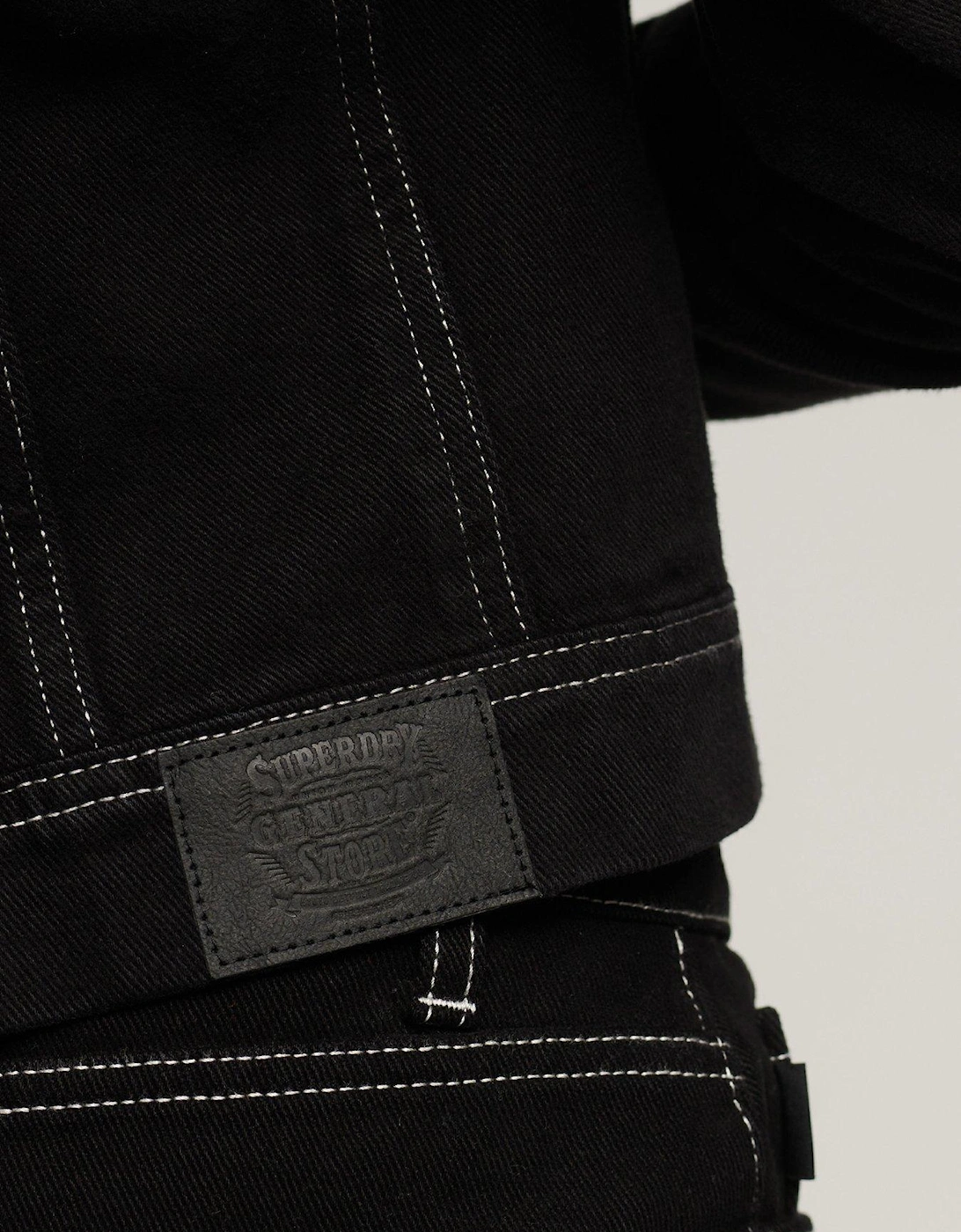 Workwear Cropped Denim Jacket - Black