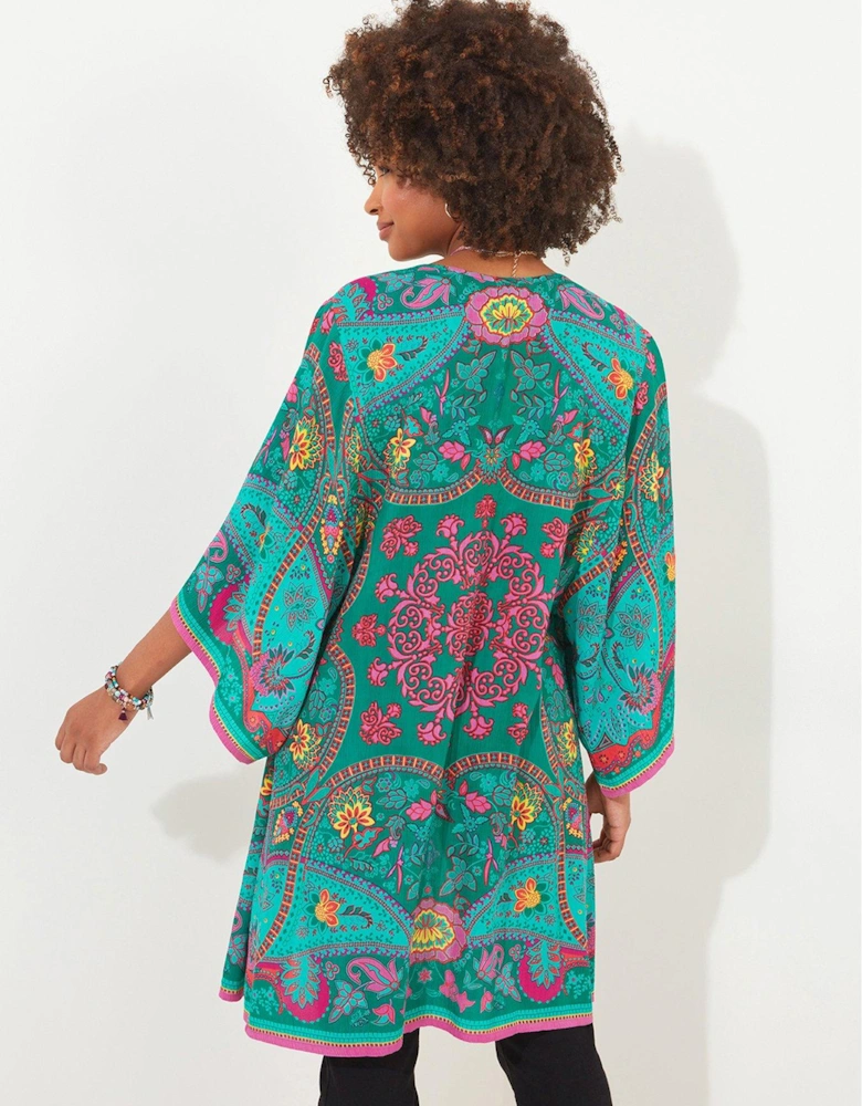 Printed Short Sleeve Kimono - Multi