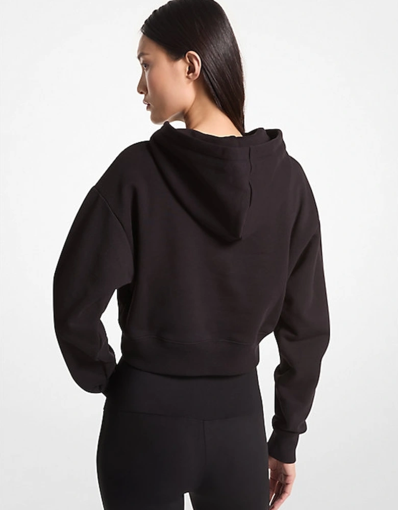 Empire Logo Organic Cotton Terry Cropped Hoodie