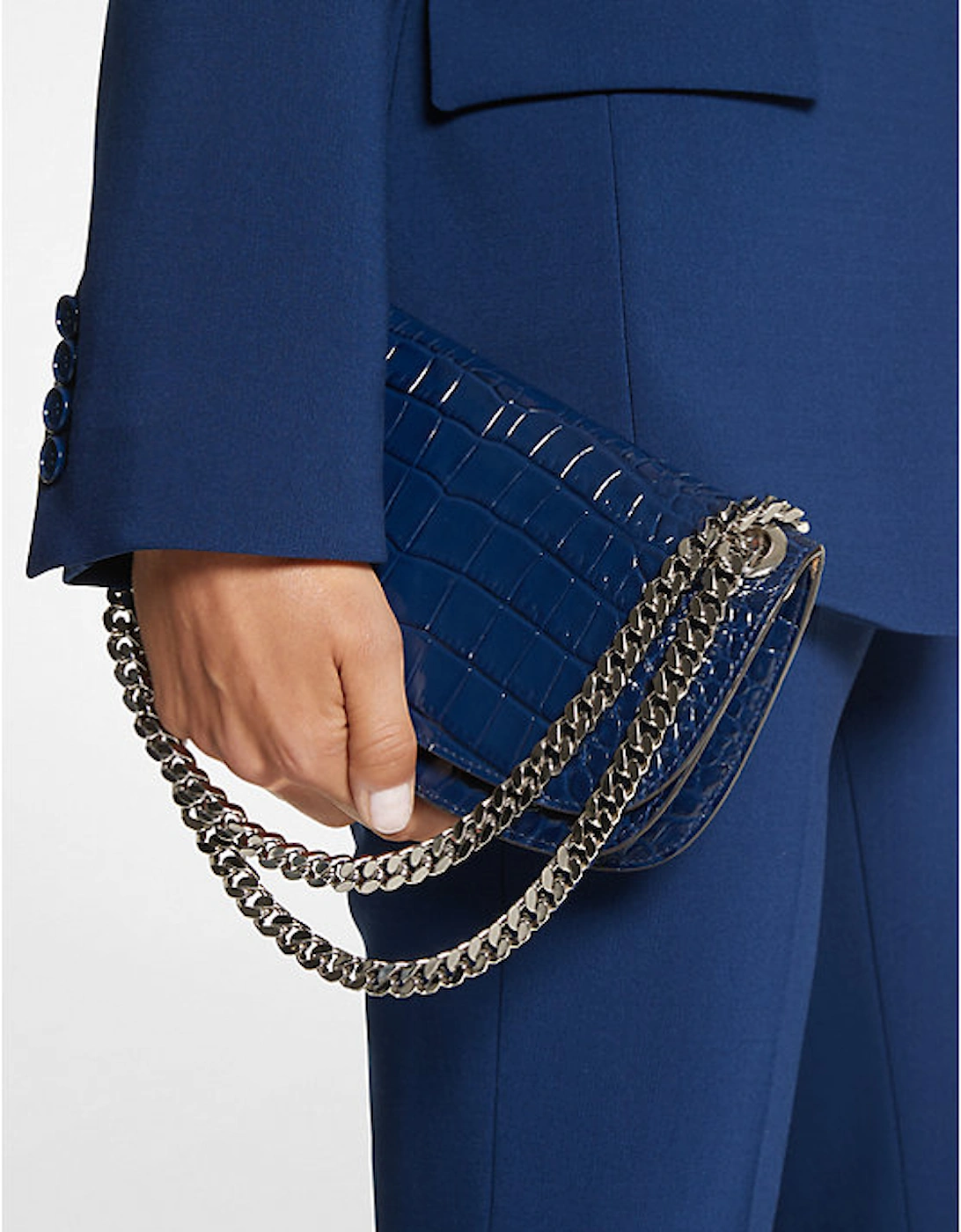 Christie Mini Crocodile Embossed Leather Envelope Bag