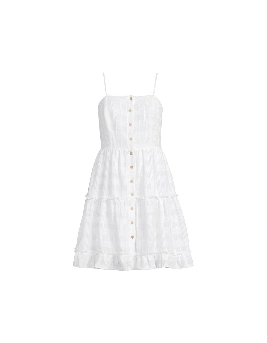 Textured Cotton Mini Dress - White