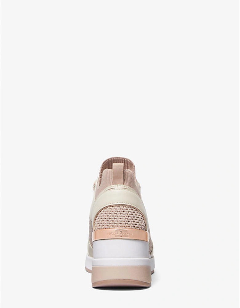 Georgie Textured Knit and Leather Trainer
