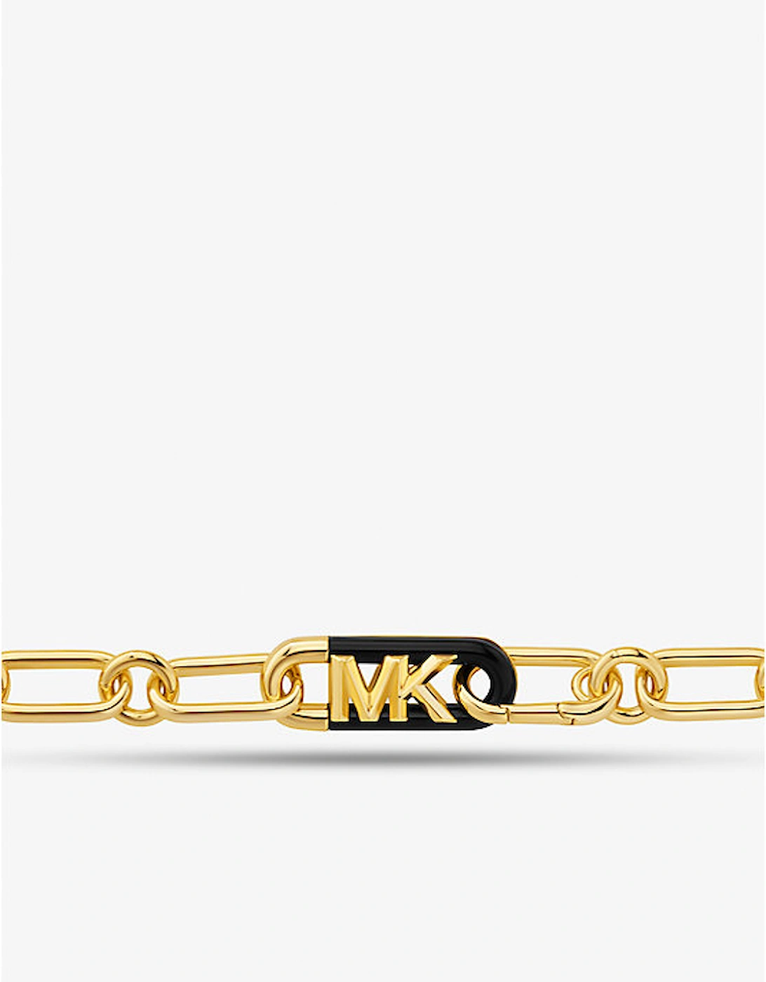 Precious Metal-Plated Brass and Acetate Empire Logo Chain Necklace