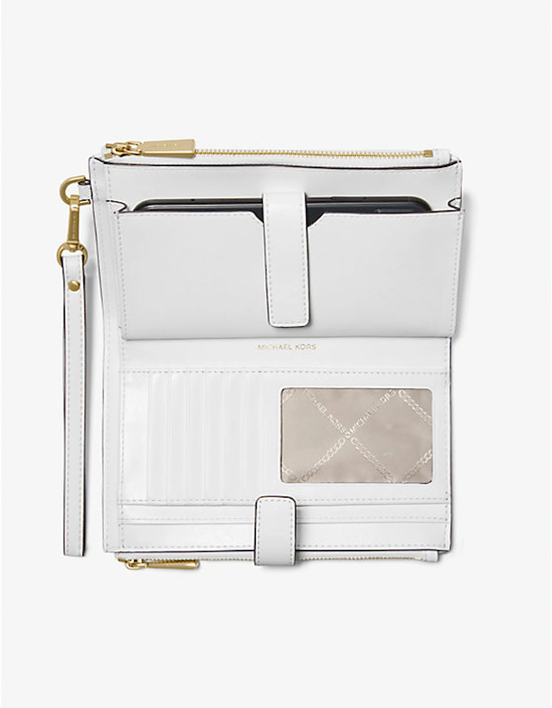 Jet Set Large Empire Logo Jacquard Wristlet