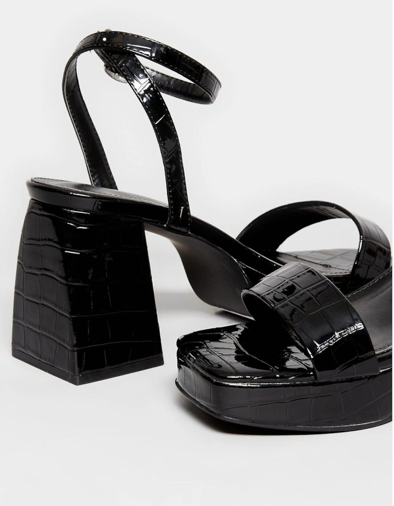 Platform Heel Croc - Black