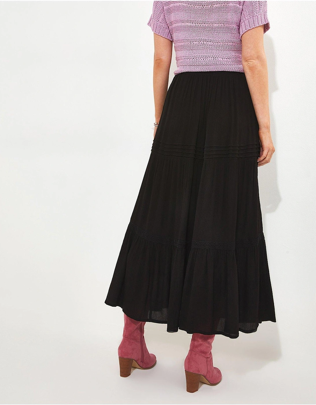 Tiered Maxi Skirt - Black