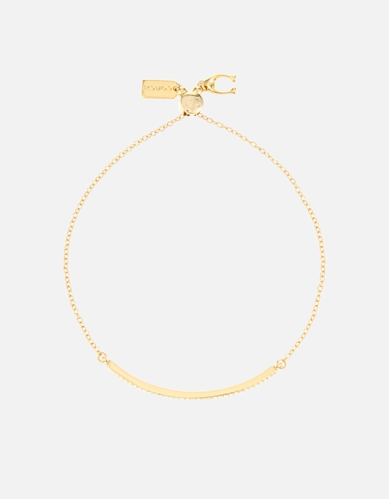 Gold-Plated Cubic Zirconia Slider Bracelet