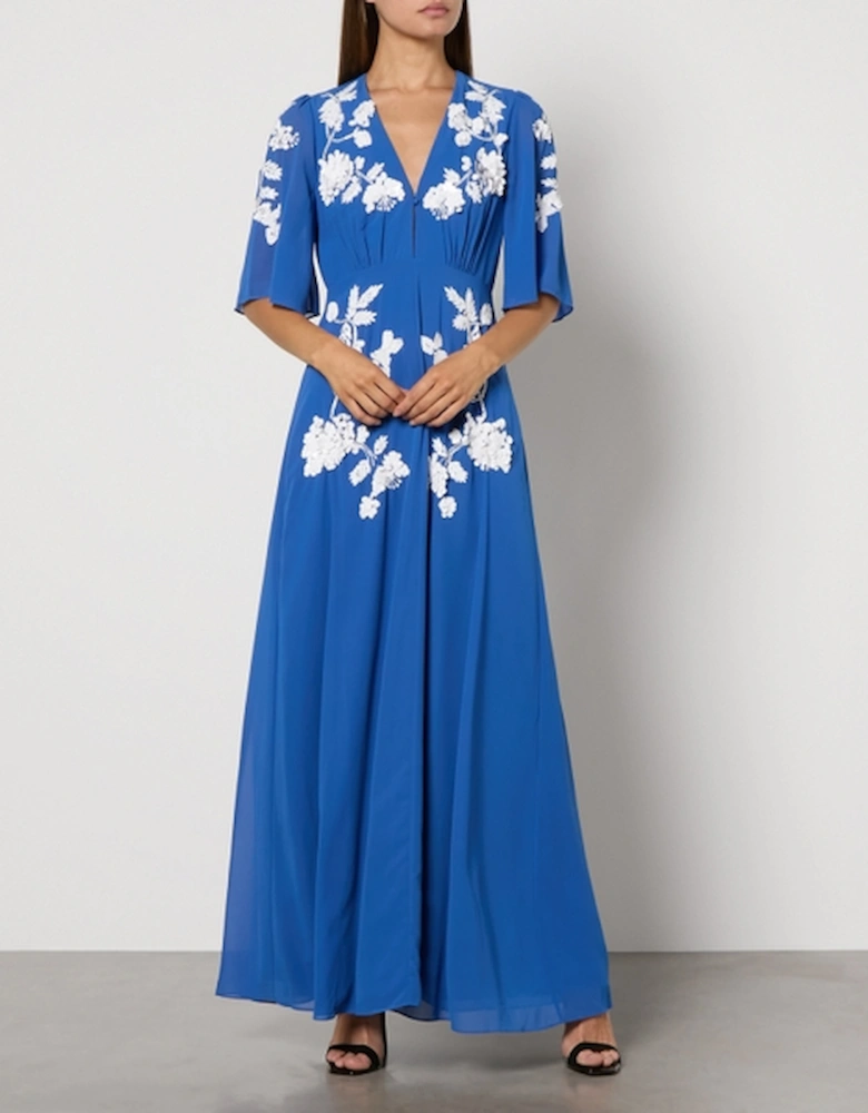 Hope & Ivy Eloise Plunge Maxi Dress