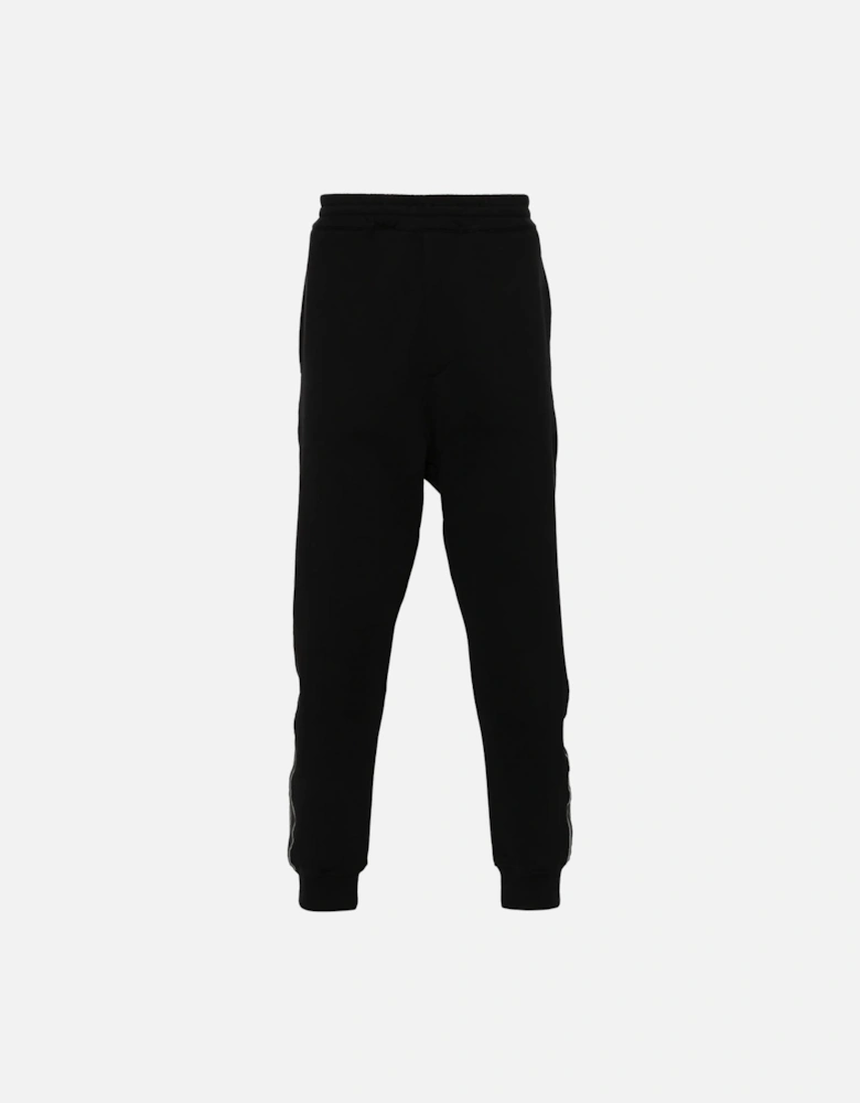 Tape Detail Cuffed Joggers Black