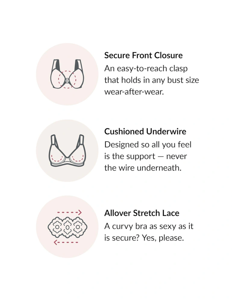 Wonderwire Front Close Stretch Lace Bra