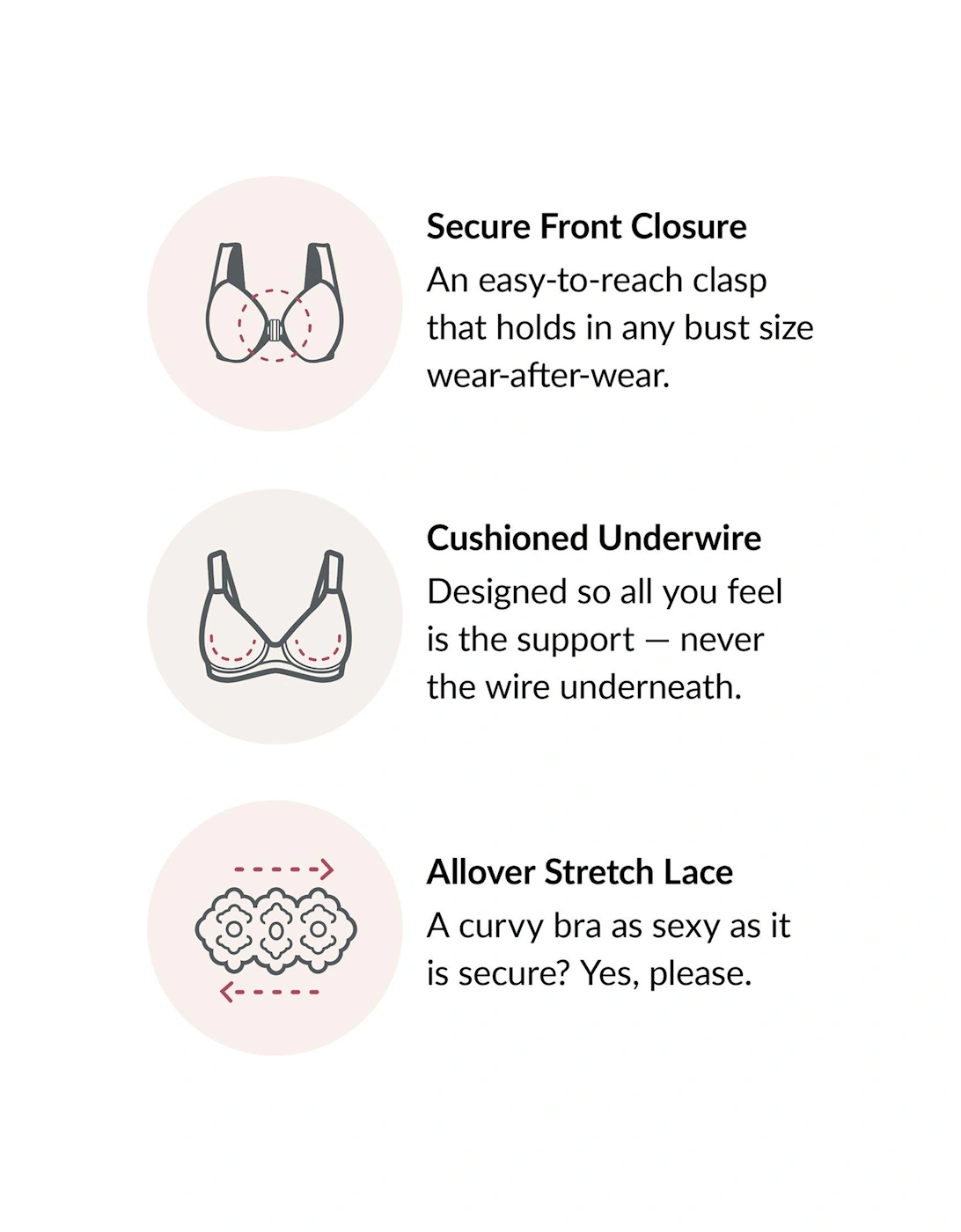 Wonderwire Front Close Stretch Lace Bra