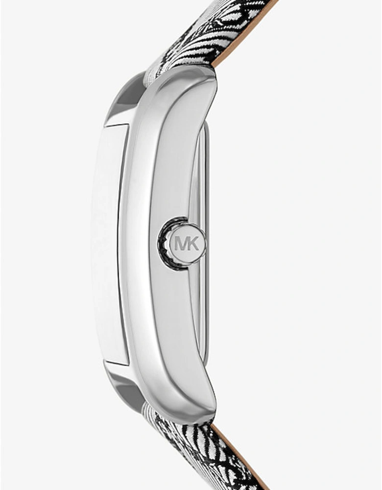 Mini Emery Silver-Tone and Empire Logo Jacquard Watch