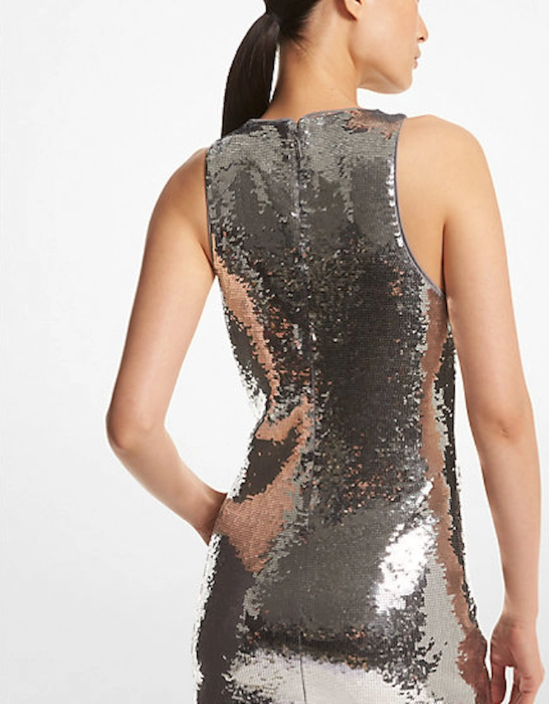 Sequined Jersey Tank Dress