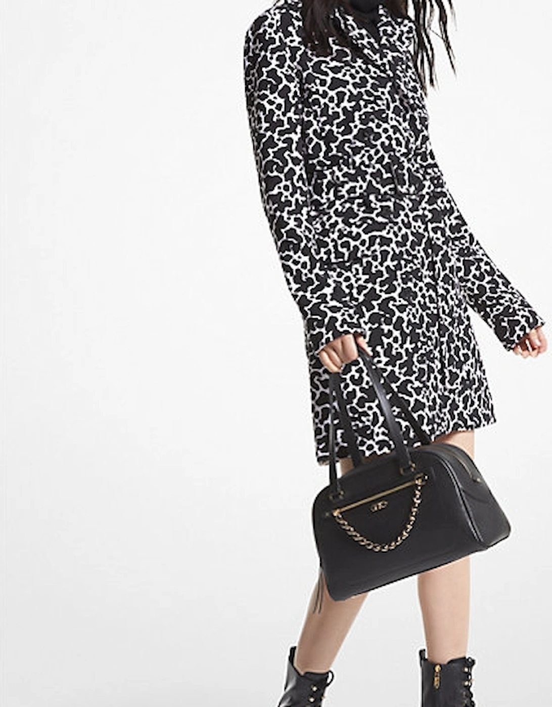 Animal Print Stretch Crepe Trench Coat, 3 of 2