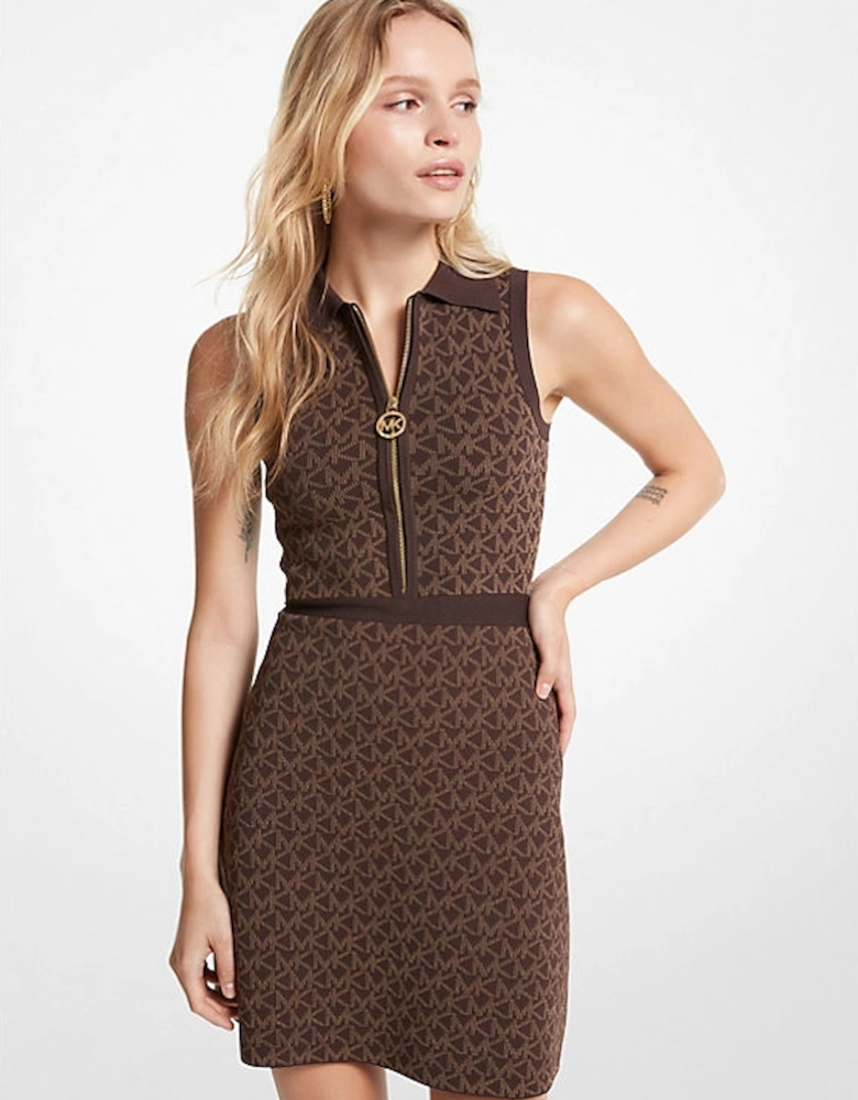 Logo Jacquard Polo Dress