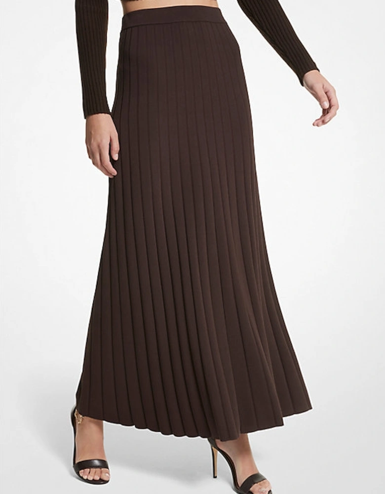 Ribbed Stretch Knit Maxi Skirt