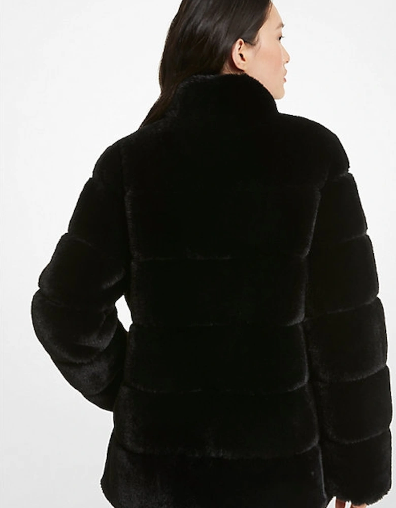 Quilted Faux Fur Coat