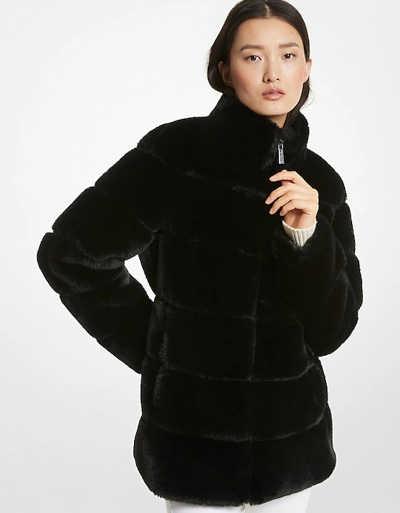 Quilted Faux Fur Coat