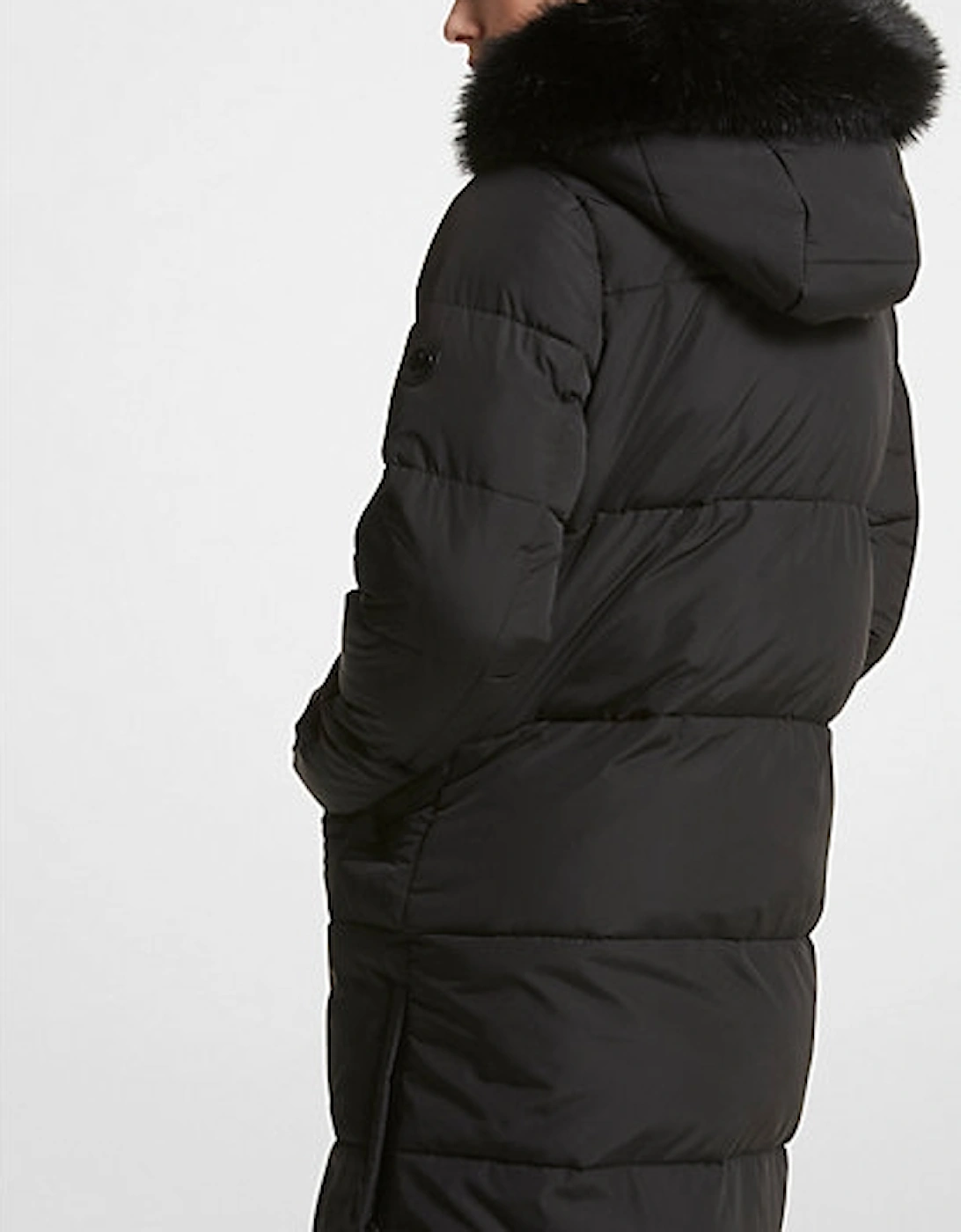 Faux Fur Trim Quilted Puffer Coat