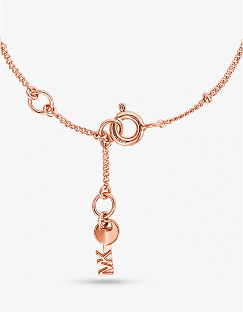 Precious Metal-Plated Sterling Silver Pavé Heart Bracelet
