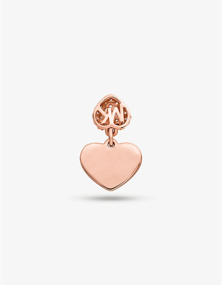 Precious Metal-Plated Sterling Silver Pavé Heart Bracelet