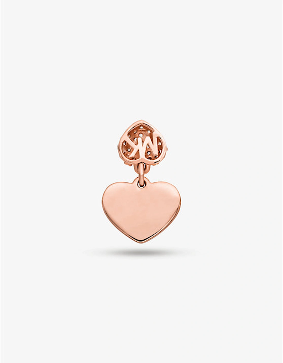 Precious Metal-Plated Sterling Silver Pavé Heart Bracelet