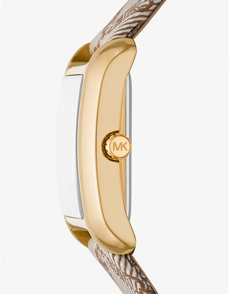 Mini Emery Gold-Tone and Empire Logo Jacquard Watch