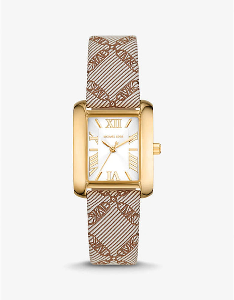 Mini Emery Gold-Tone and Empire Logo Jacquard Watch