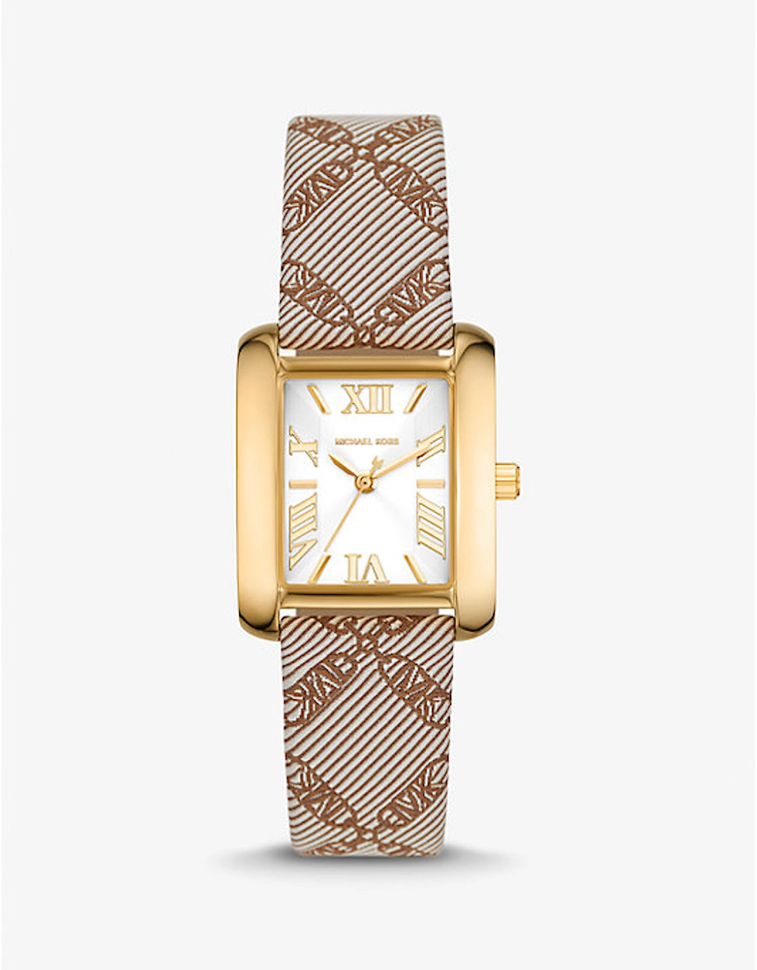 Mini Emery Gold-Tone and Empire Logo Jacquard Watch, 5 of 4