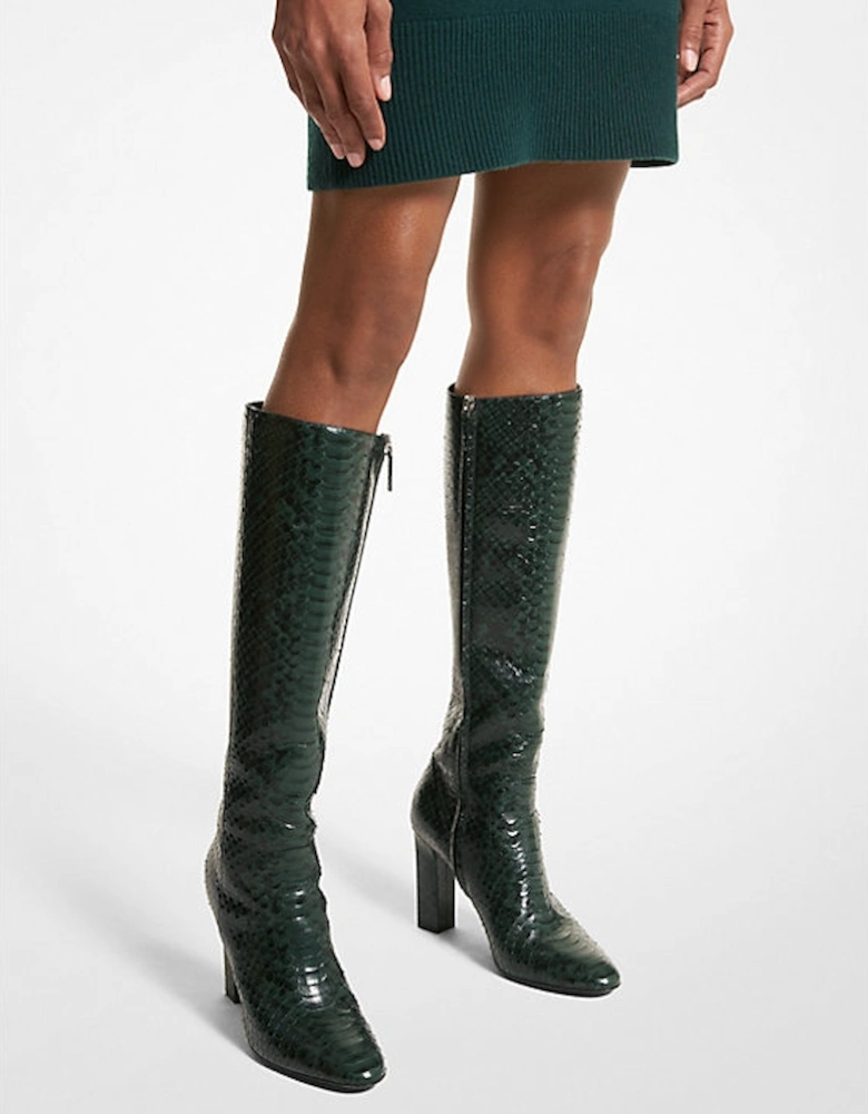 Carly Python Embossed Leather Boot